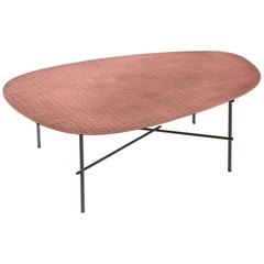 DeCastelli Syro XL 98 Side Table in Copper Top with Iron Base by Emilio Nanni