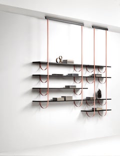 DeCastelli Talea 115 Bookshelf in Copper with 4 Wooden Shelves by LucidiPevere