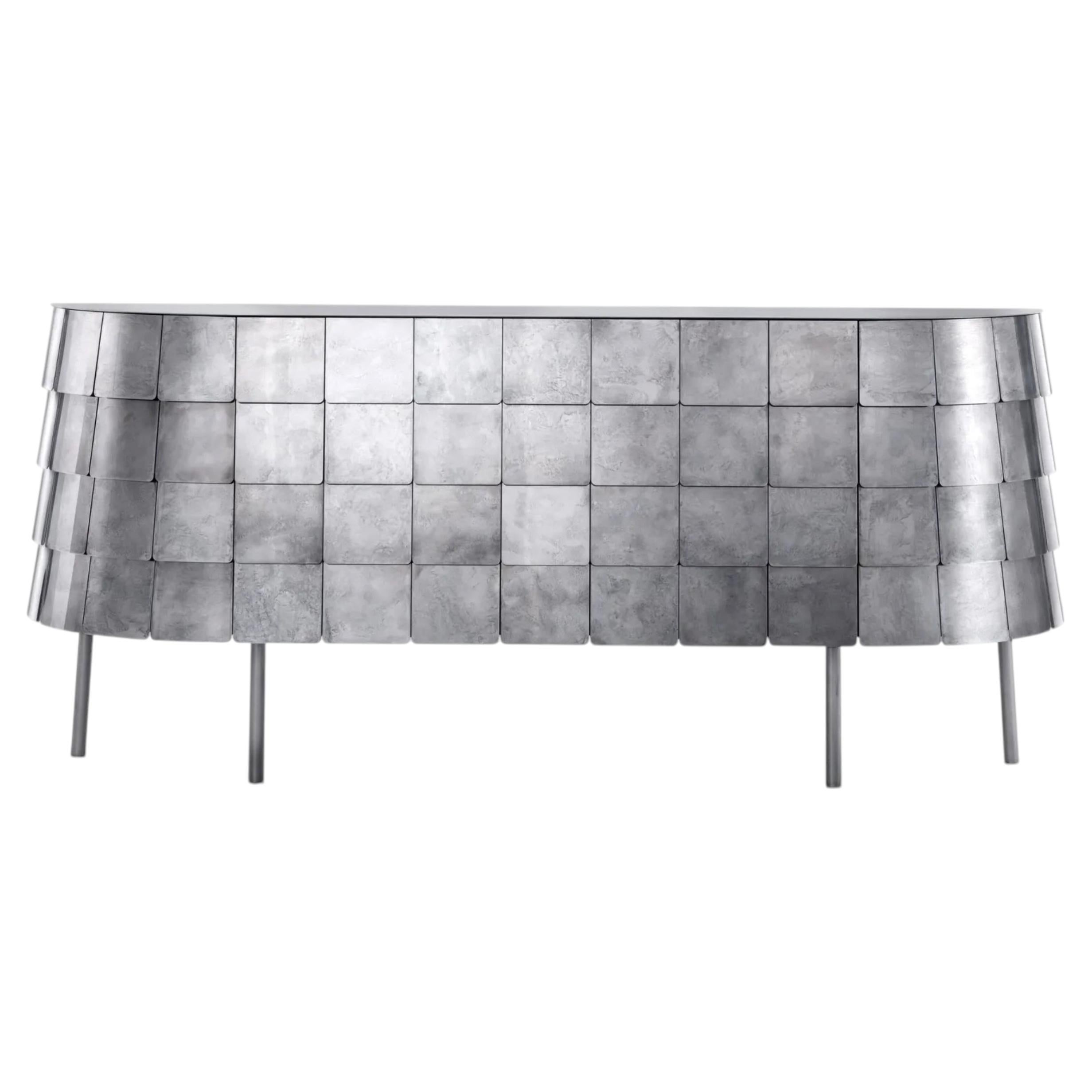 DeCastelli Yoroi Cabinet in Iridium finish by Alesandro Masturzo