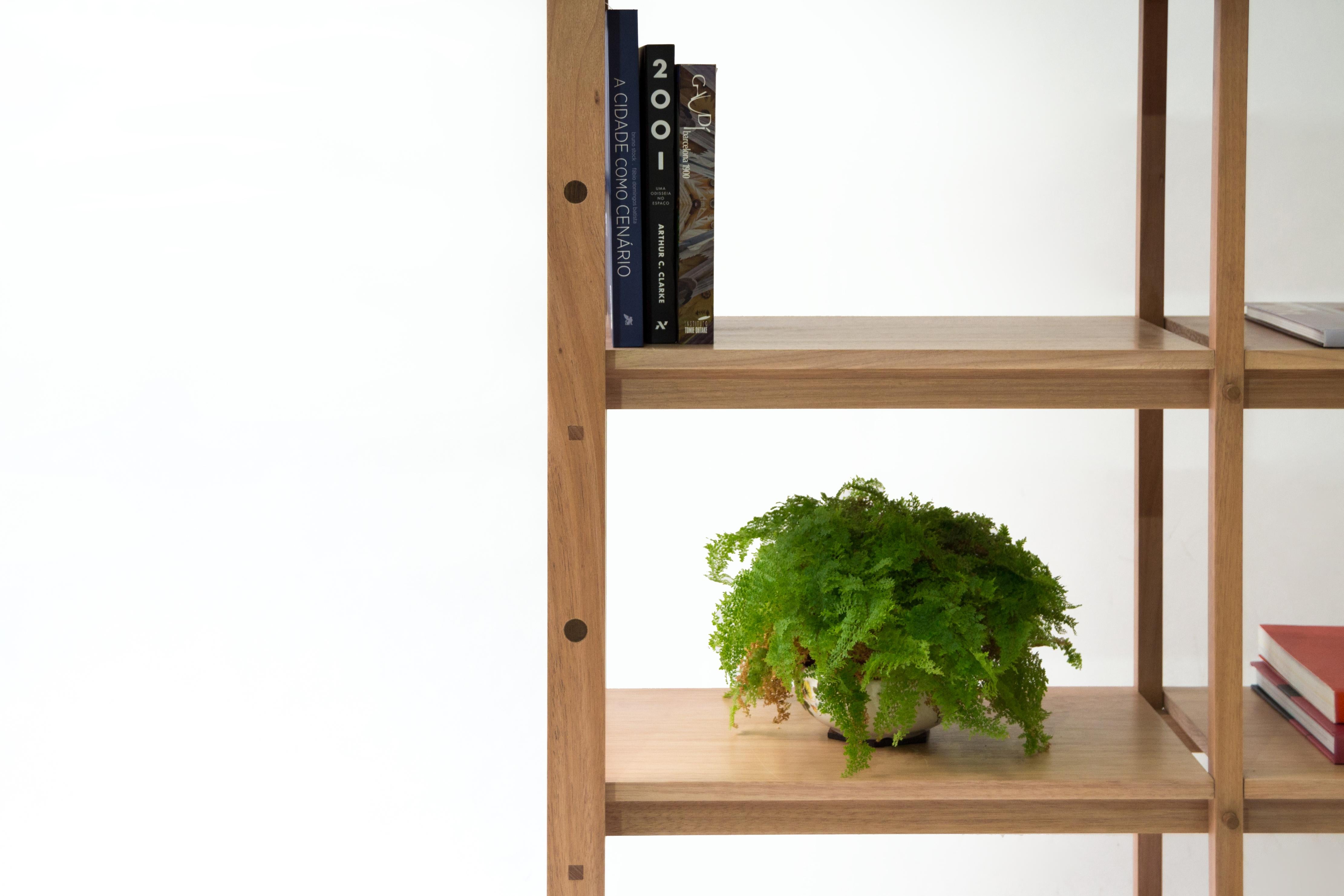 Aesthetic Movement Decastro Bookcase — Handmade Solid Wood Contemporary Brazilian Design For Sale