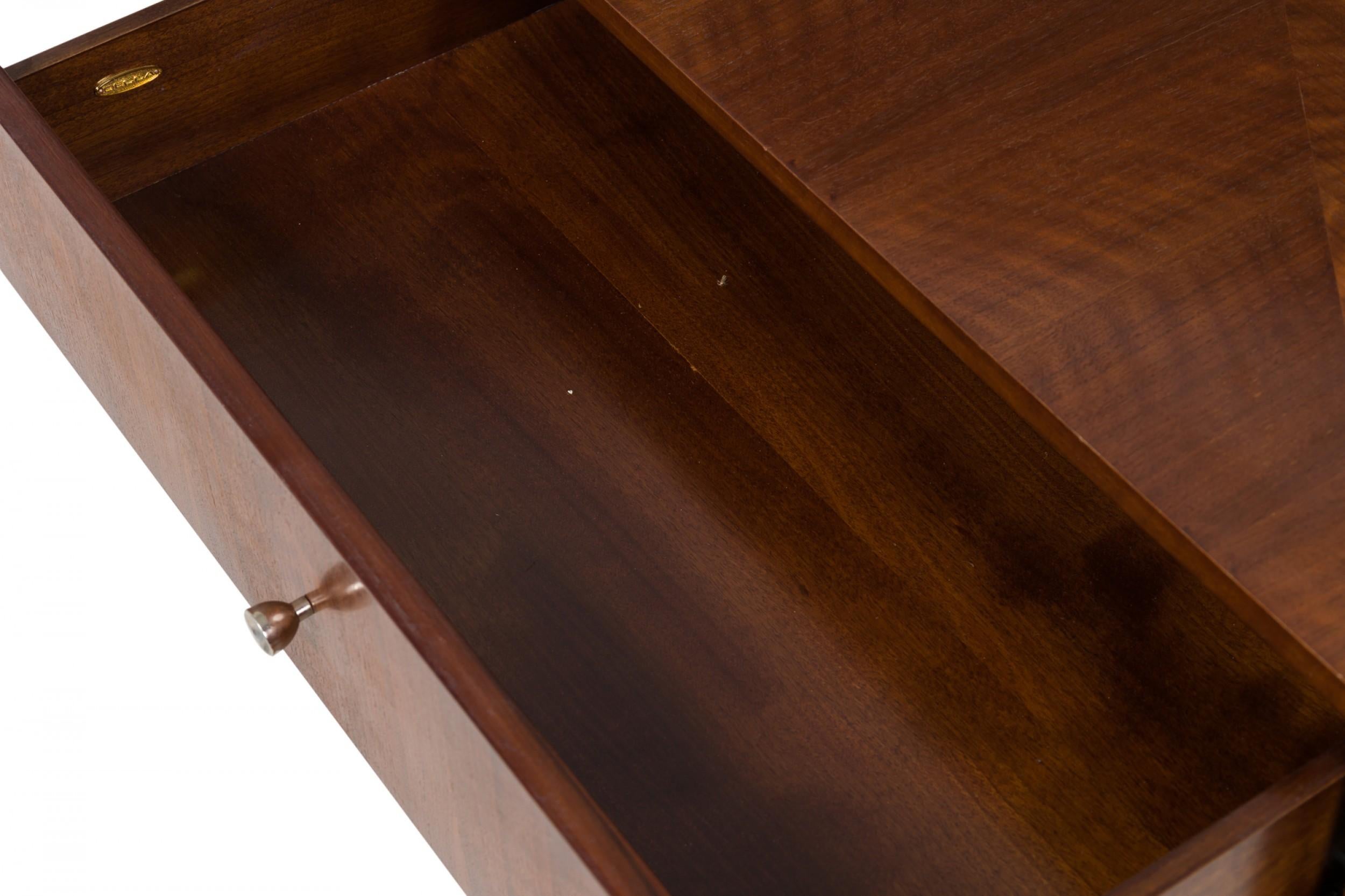 Decca Contemporary Modern Tiger Wood Veneer & Chrome Rectangular End/Side Tables 5