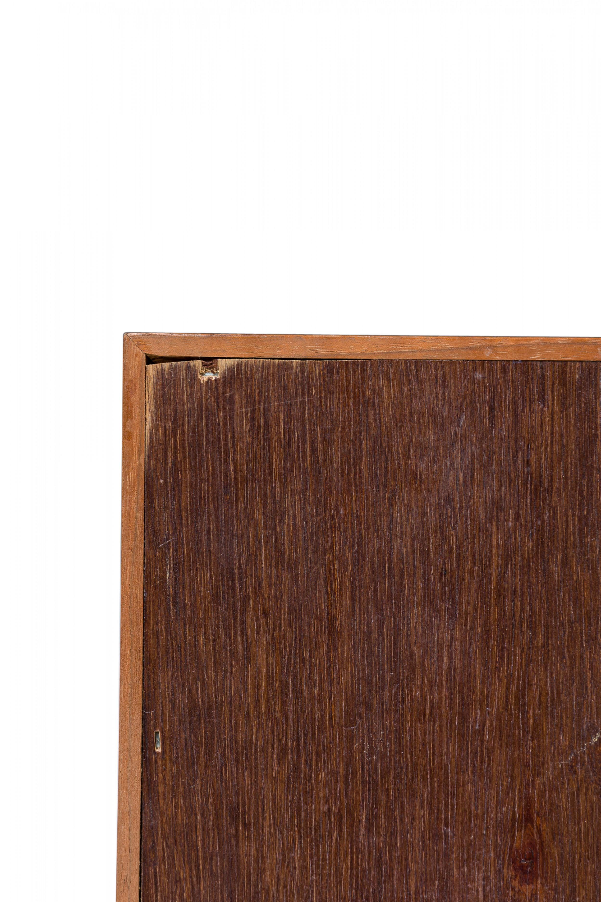 Decca Contemporary Modern Tiger Wood Veneer & Chrome Rectangular End/Side Tables 1