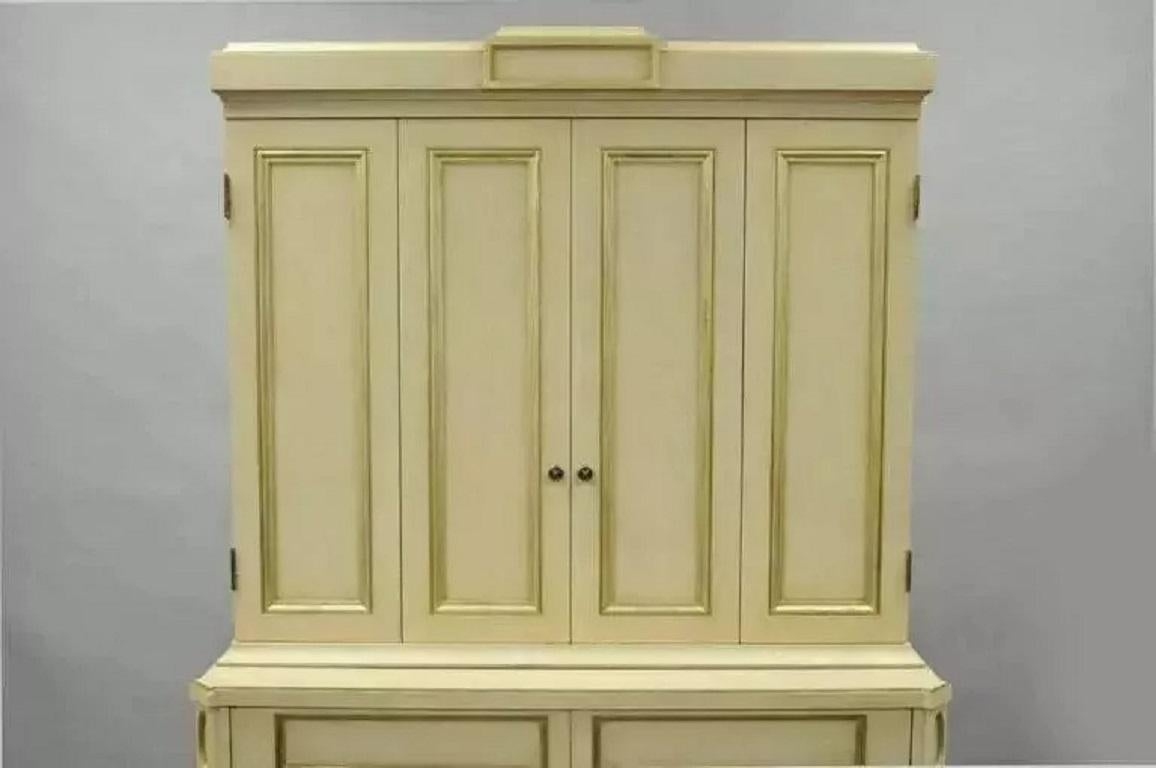 Sconosciuto Decca - Mobile bar neoclassico francese in stile Luigi XVI, crema e oro (A) in vendita