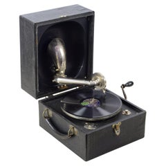 Used Decca Junior 'Trench' Compact Portable Gramophone Phonograph, Good Working Order