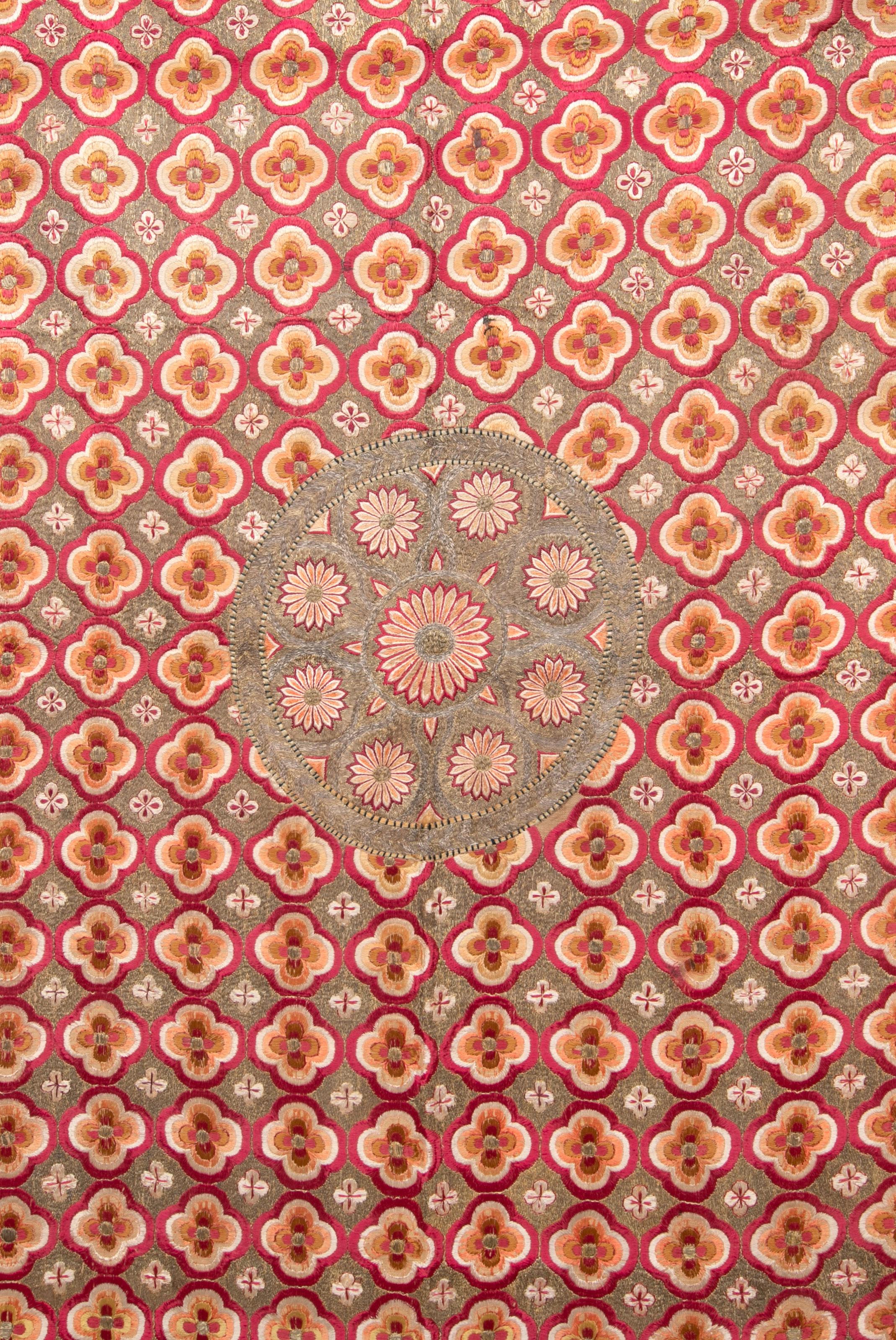 Islamic Deccani Embroidered Cover, India, Late 18th C. For Sale