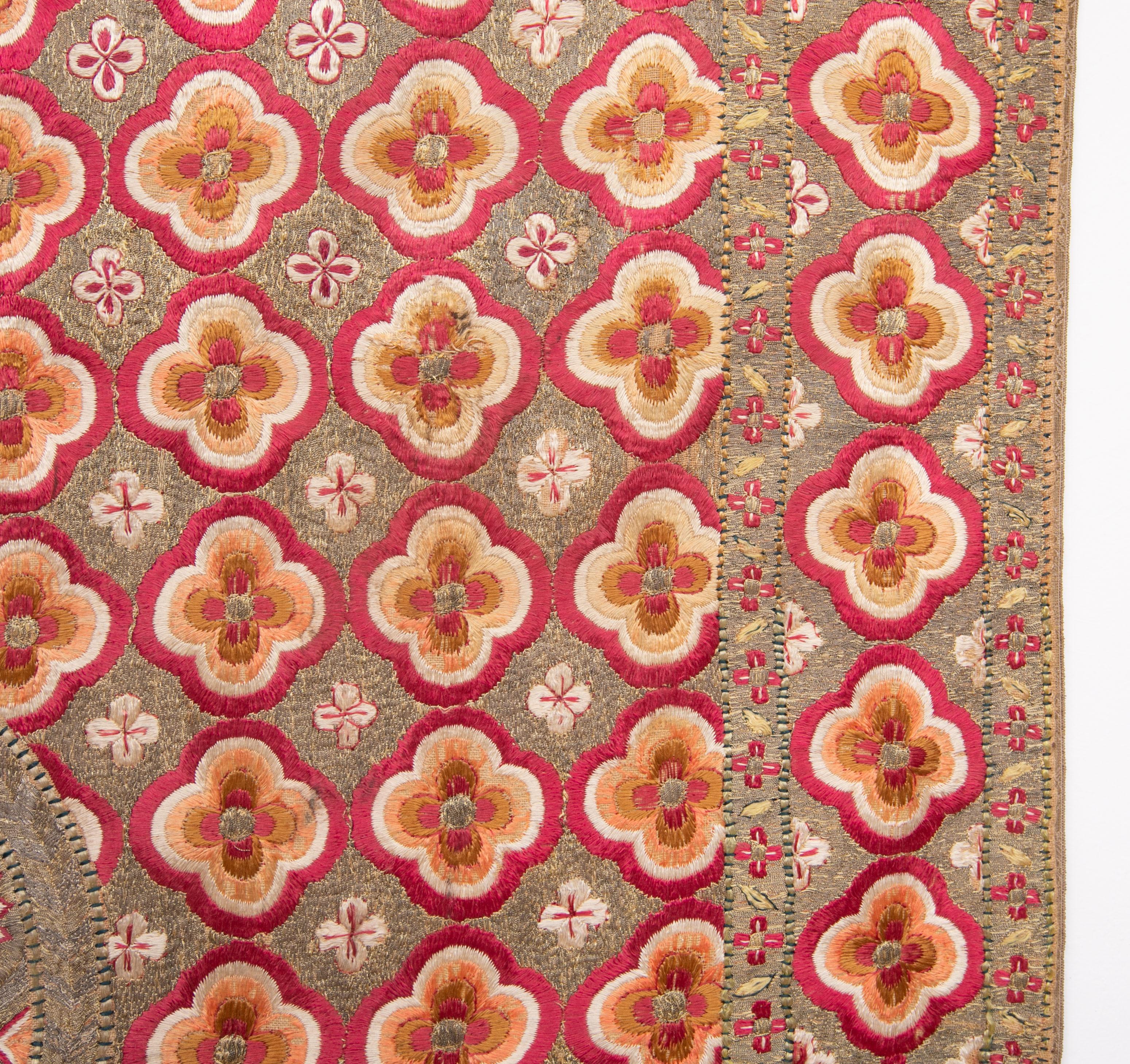 18th Century Deccani Embroidered Cover, India, Late 18th C. For Sale