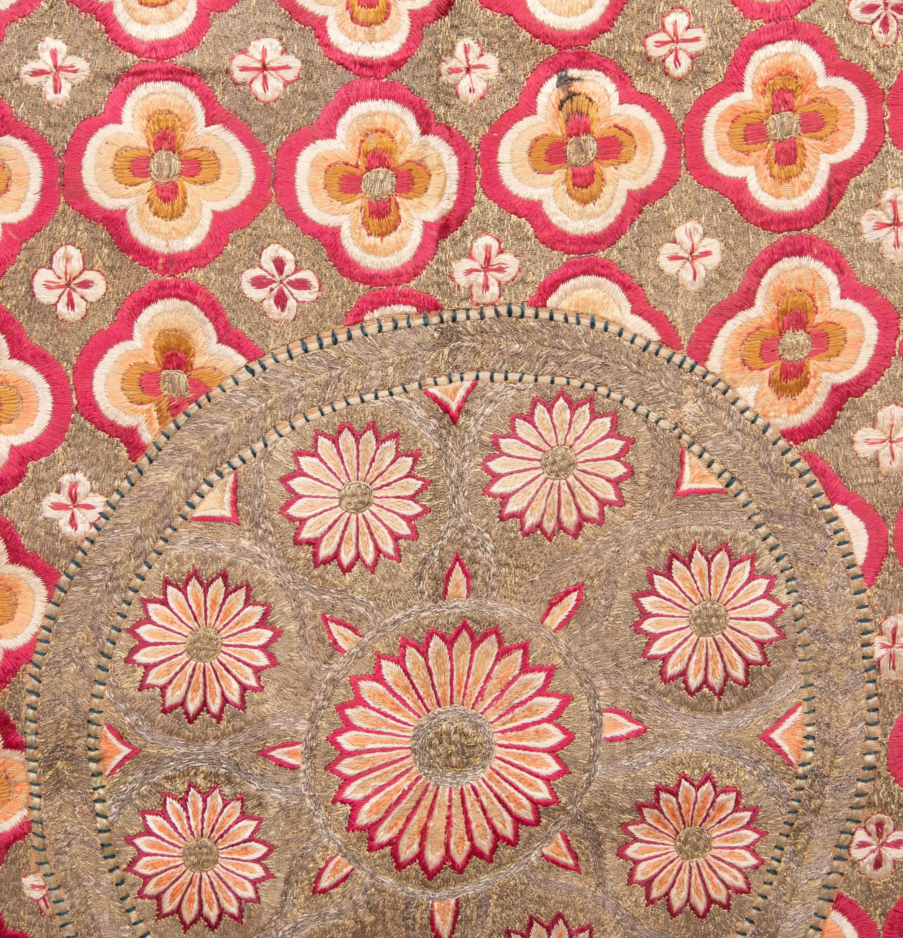 Deccani Embroidered Cover, India, Late 18th C. For Sale 1