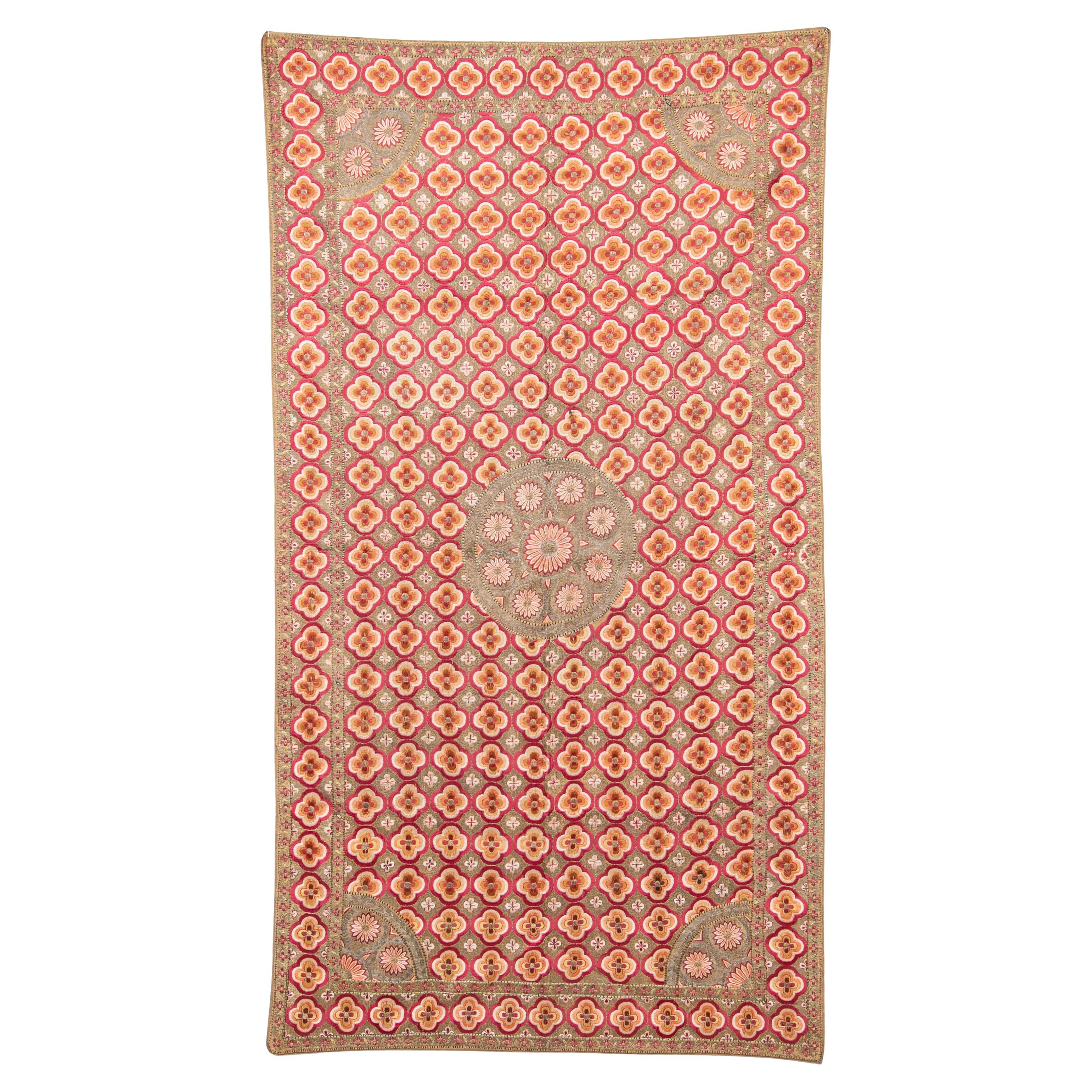 Funda bordada Deccani, India, Finales del siglo XVIII