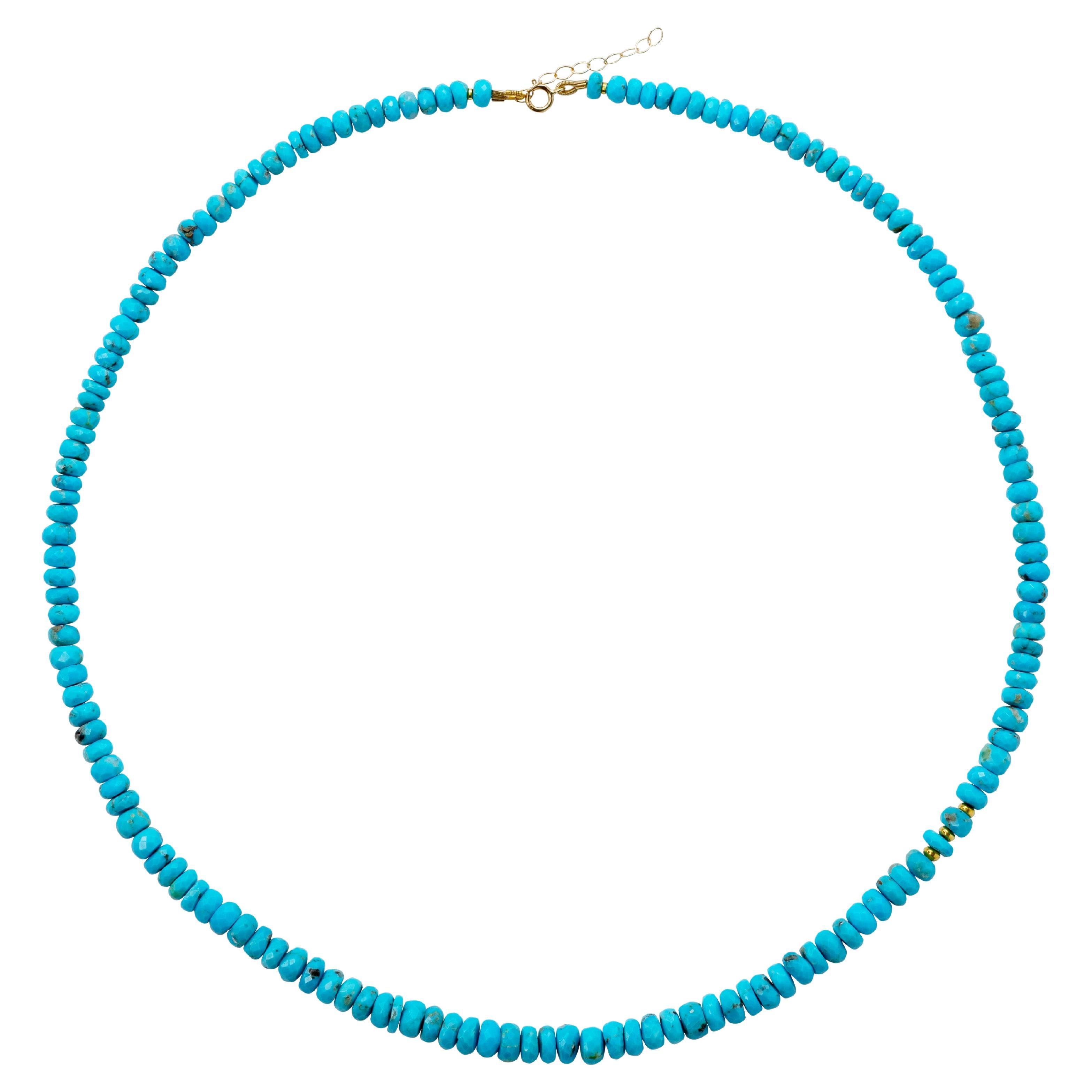 Collana in oro 18k con turchese di dicembre - da Bombyx House