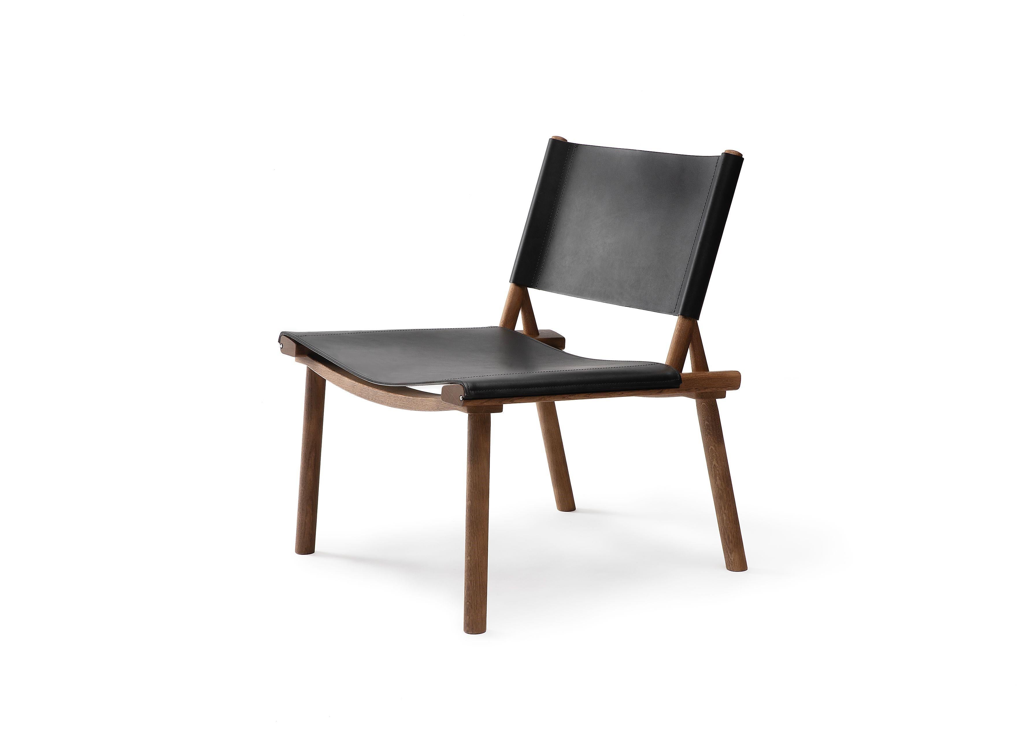 December Chair with Leather Upholstery by Jasper Morrison & Wataru Kumano For Sale 4
