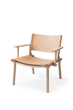 December Lounge Chair with leather upholstery by Jasper Morrison & Wataru Kumano