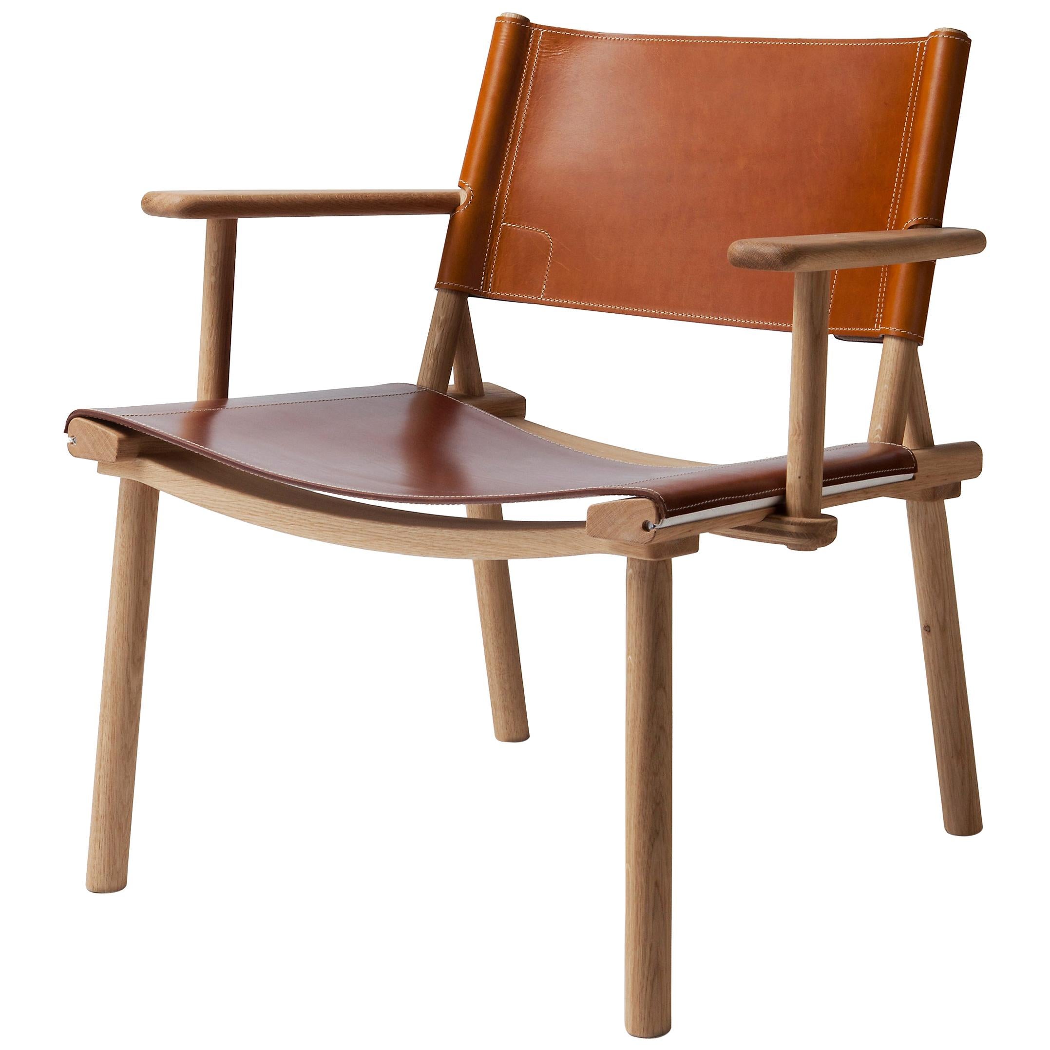 December Lounge Chair with leather upholstery by Jasper Morrison & Wataru Kumano For Sale