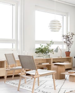 December Lounge Chair with Canvas Upholstery by Jasper Morrison & Wataru Kumano