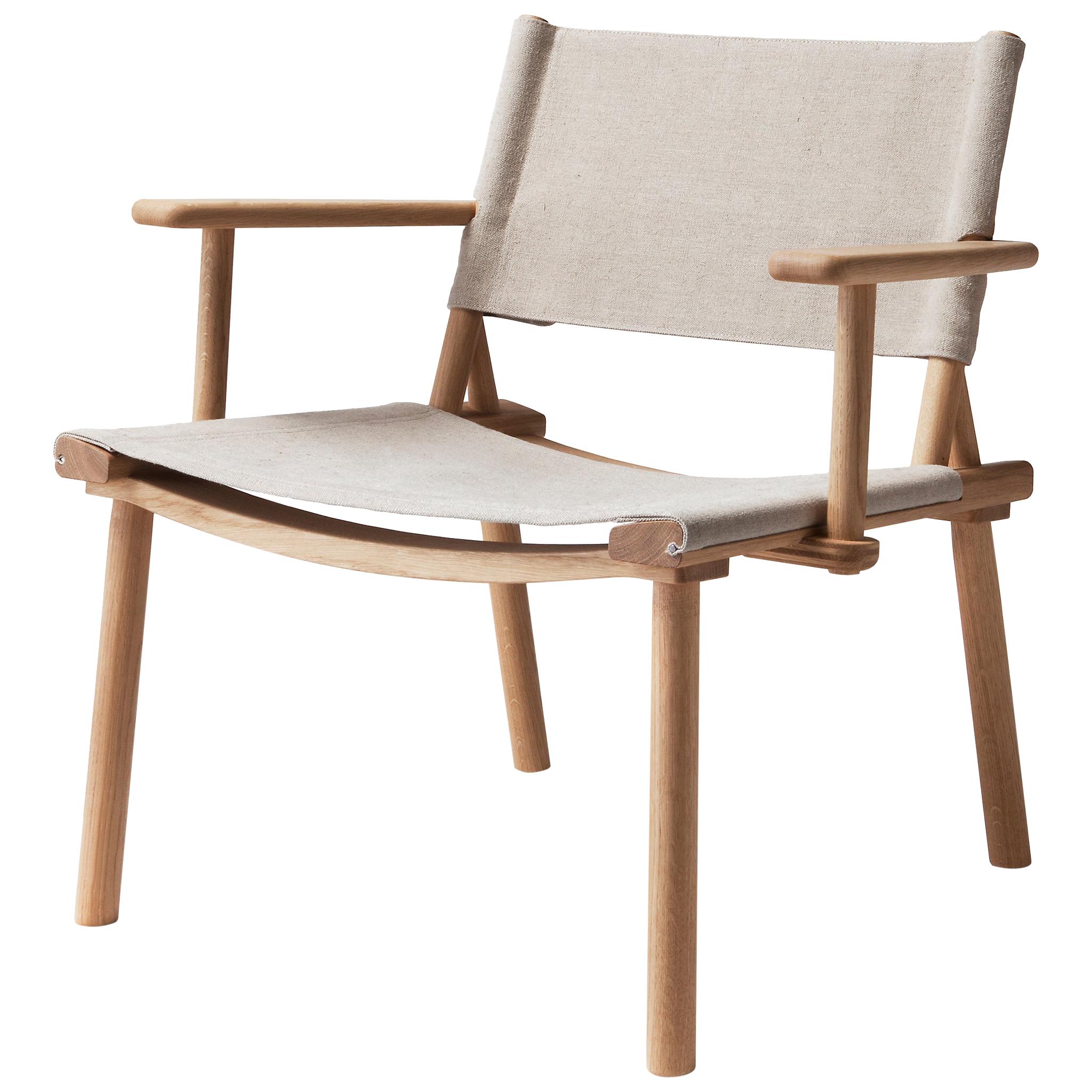 December Lounge Chair with Canvas Upholstery by Jasper Morrison & Wataru Kumano For Sale