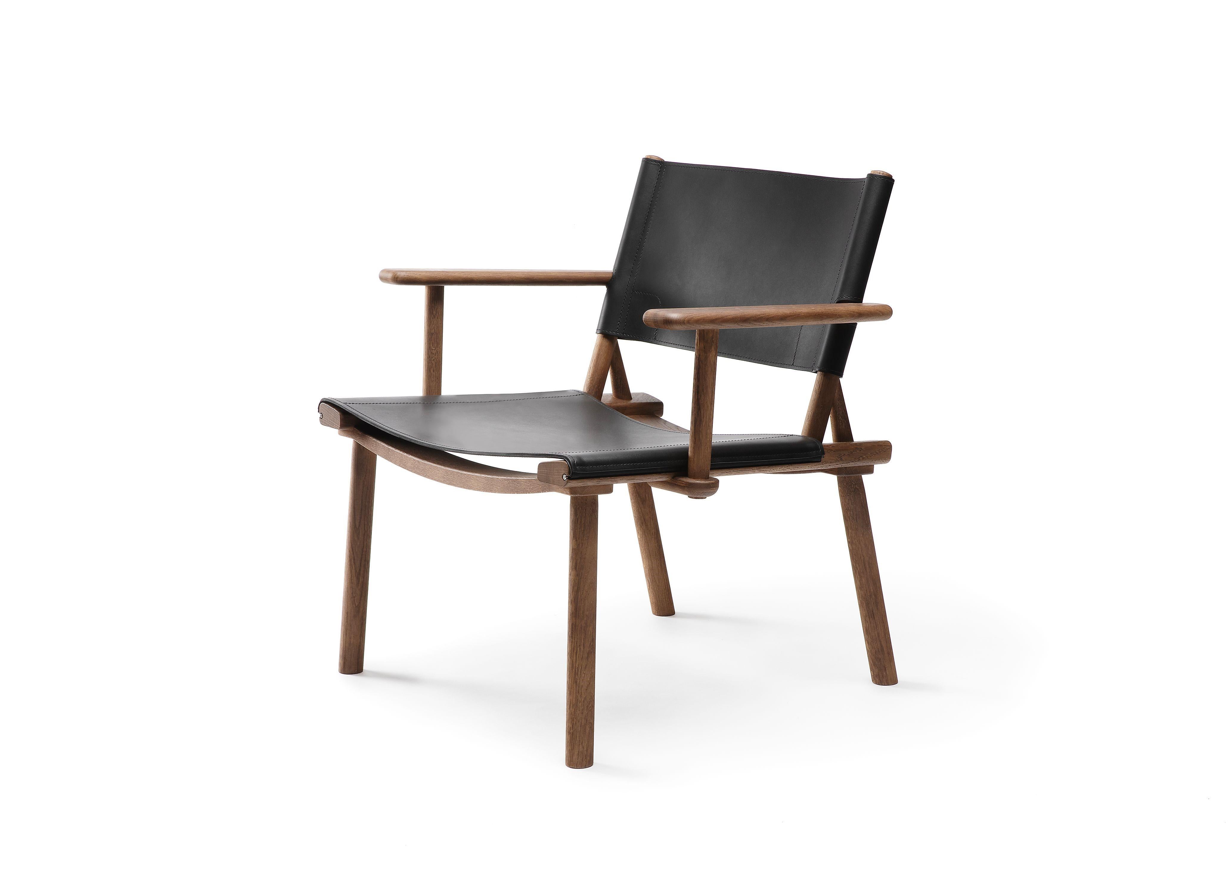 December Lounge Chair with leather upholstery by Jasper Morrison & Wataru Kumano For Sale 5