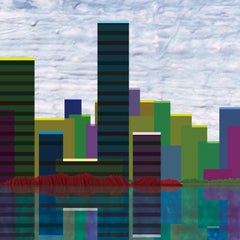 Cityscape_Skyline, Digital on Metal