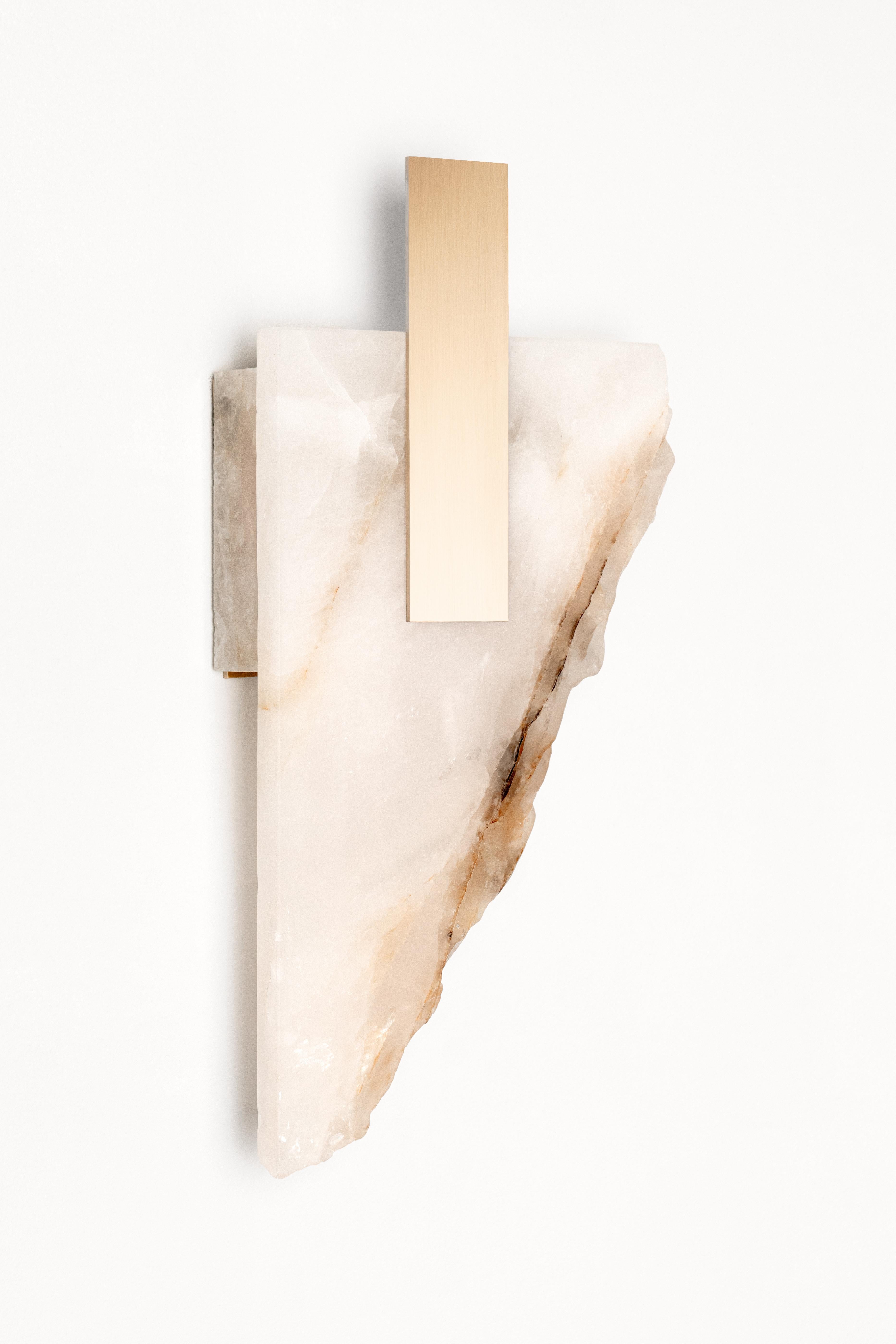 Rectangular Shape, Golden Stone and Brass Light Sculpture by Marie Jeunet In New Condition For Sale In Geneve, CH