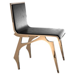Chaise Decisione, ensemble de huit, avec bronze et cuir sur mesure, Istanbul