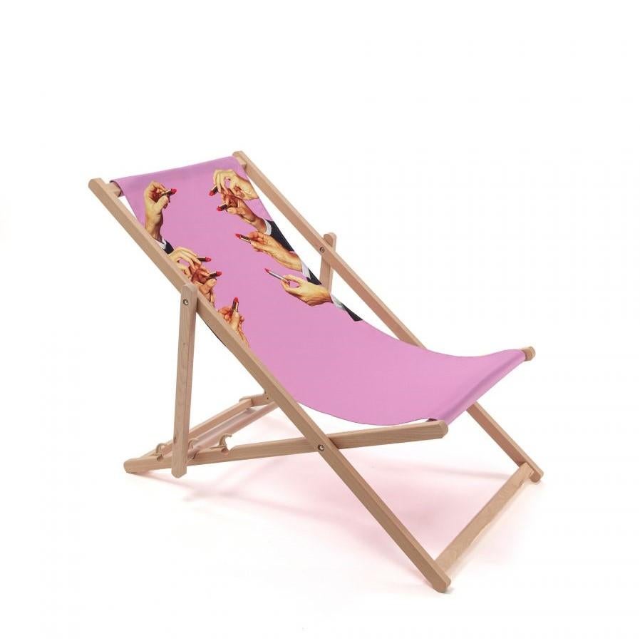 Beech Deck Chair by Maurizio Cattelan For Sale