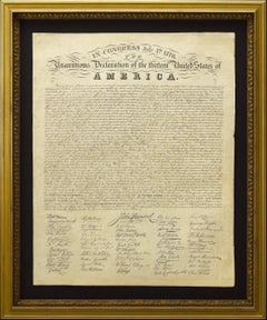 Declaration of Independence Broadside, Engraved by E. Huntington, circa 1820s