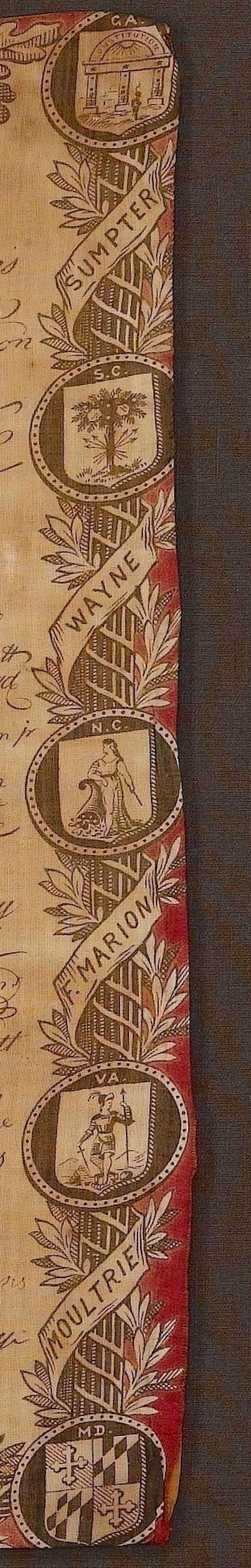 Cotone Dichiarazione d'Indipendenza, stampata su cotone, 1876 ca. in vendita
