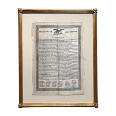Declaration of Independence, Printed on Silk, Circa 1830
