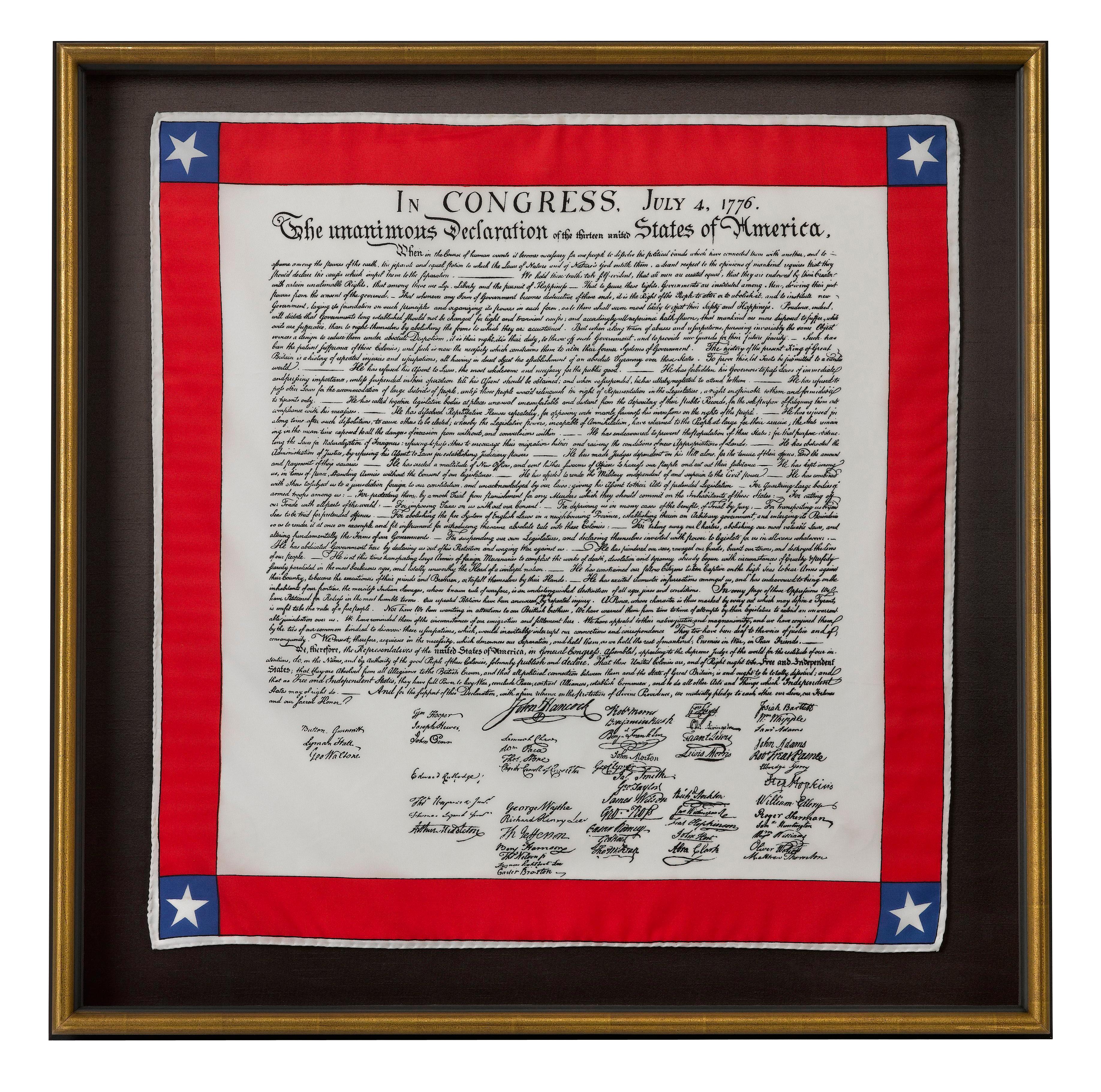 Contemporary Declaration of Independence Printed Scarf For Sale