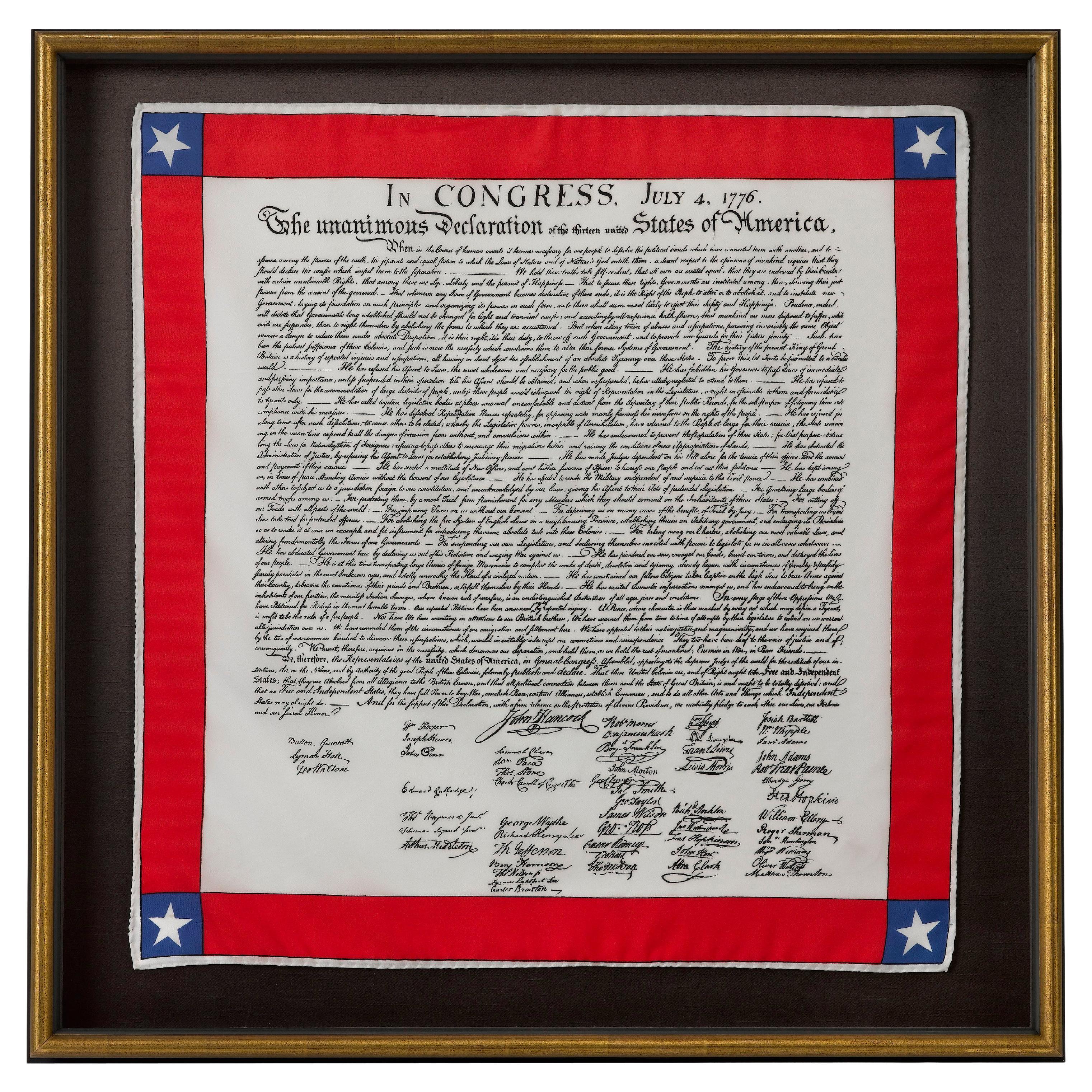 Declaration of Independence Printed Scarf For Sale