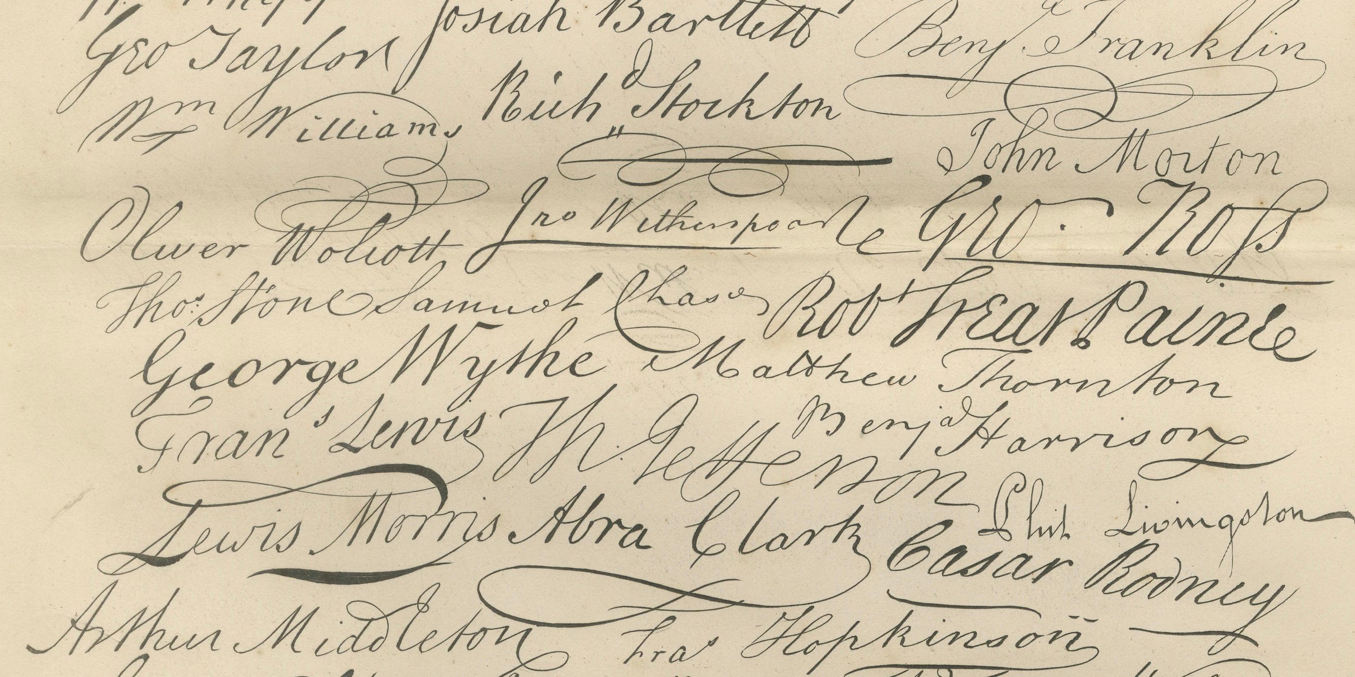 Facsímil de las firmas de la Declaración de Independencia - Grabado de Binns, década de 1850 en venta 1