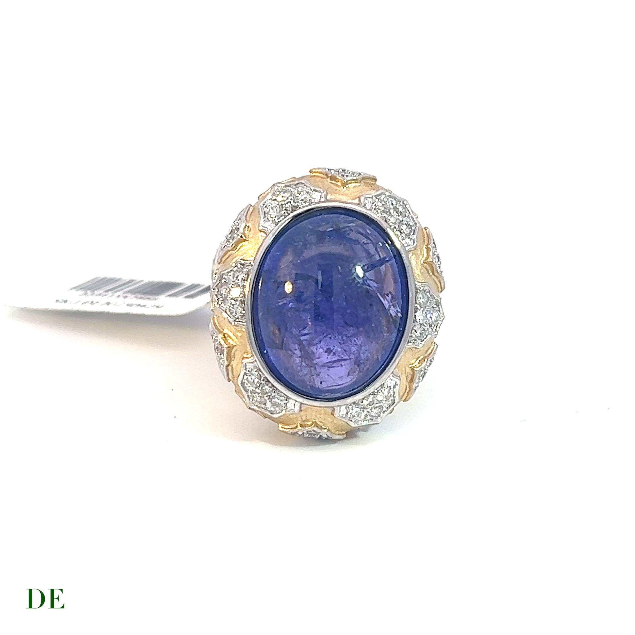 14k Deco 17.05 Crt Tanzanite 1.06 Crt Diamond Engagement Statement Cocktail Ring

Introducing the stunning 14k Deco Tanzanite and Diamond Ring, a true masterpiece that combines the enchanting beauty of a 17.05 carat natural tanzanite with the