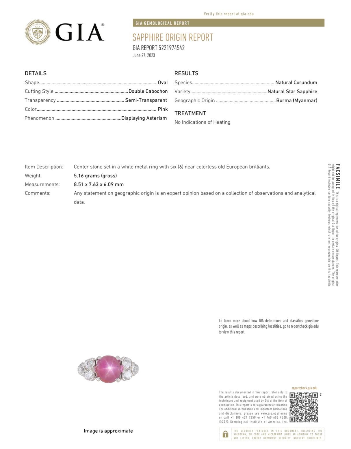 pink star sapphire value