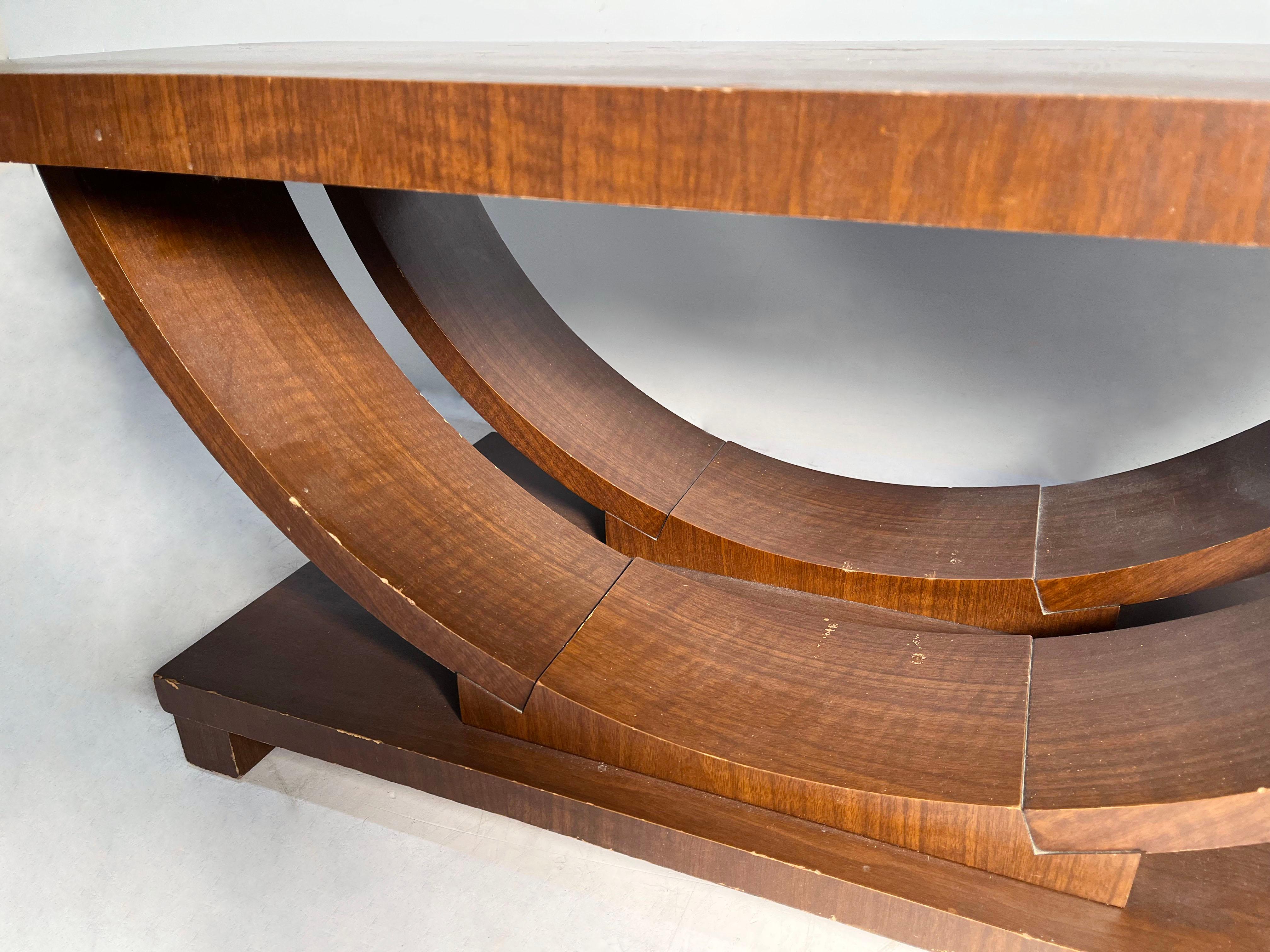 American Deco Arcs Coffee Table attributed to Modernage