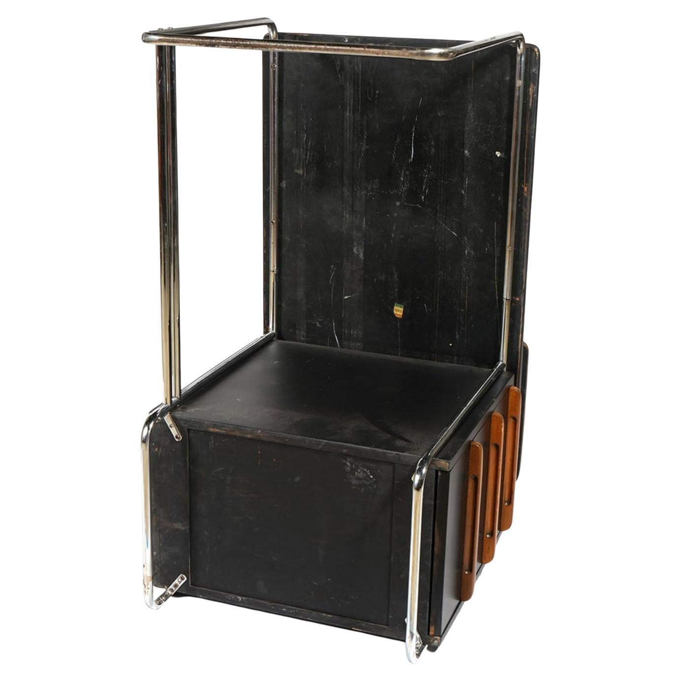 Escritorio Deco Bauhaus cromado de 3 cajones de Wolfgang Hoffmann Desk para Howell mediados del siglo XX