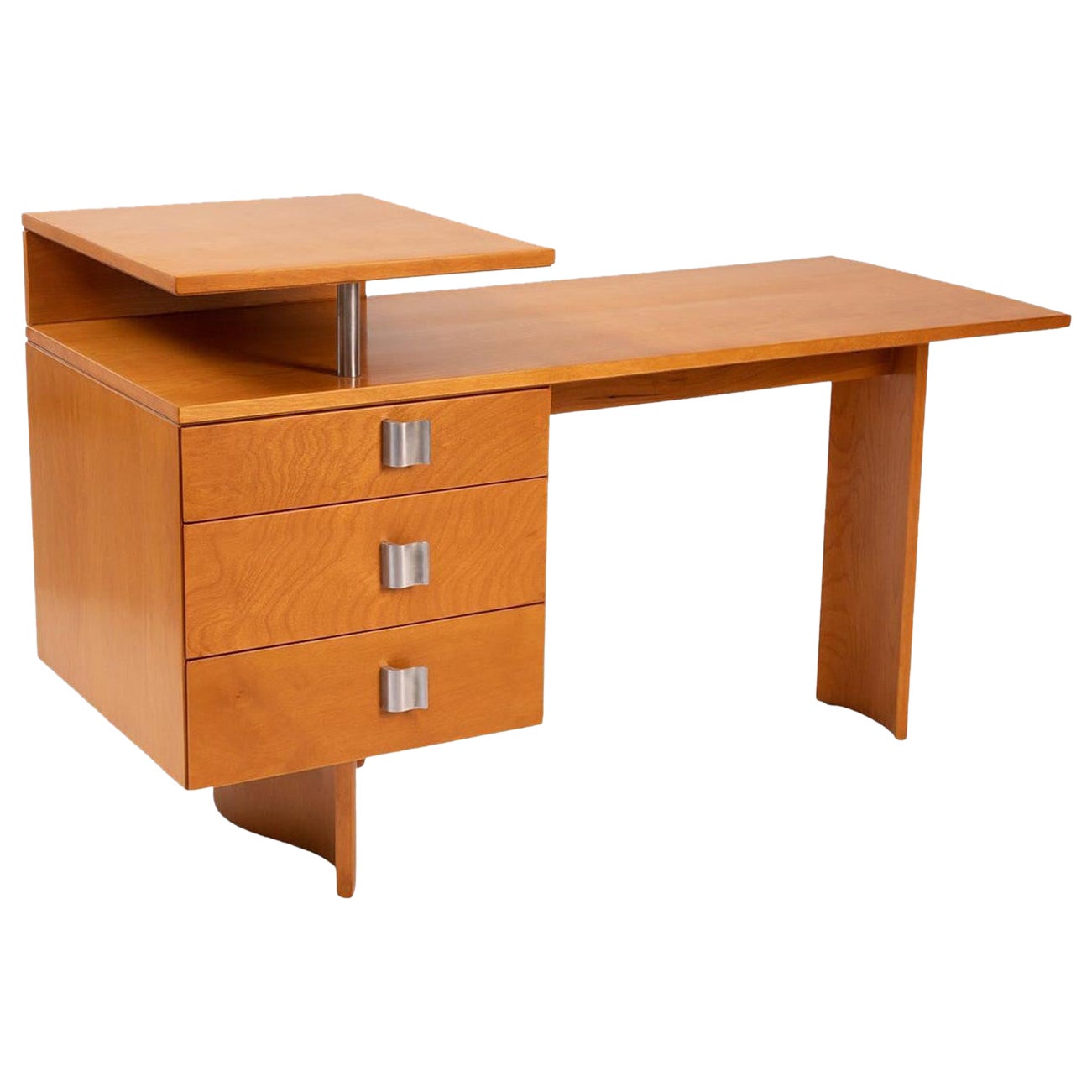 Deko-Schreibtisch aus Birke von Saarinen für Johnson, 1940er Jahre