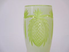 Deco Bohemian Cut Glass Pineapple Vase