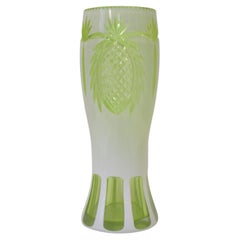 Deco Bohemian Cut Glass Pineapple Vase