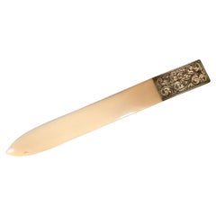 Vintage Deco Bone and Silver Letter Opener, Italy, 1930s