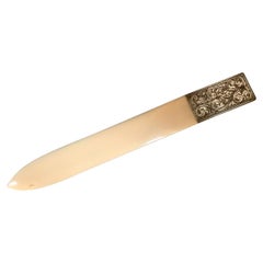 Deco Bone and Silver Letter Opener, Italy, 1930s