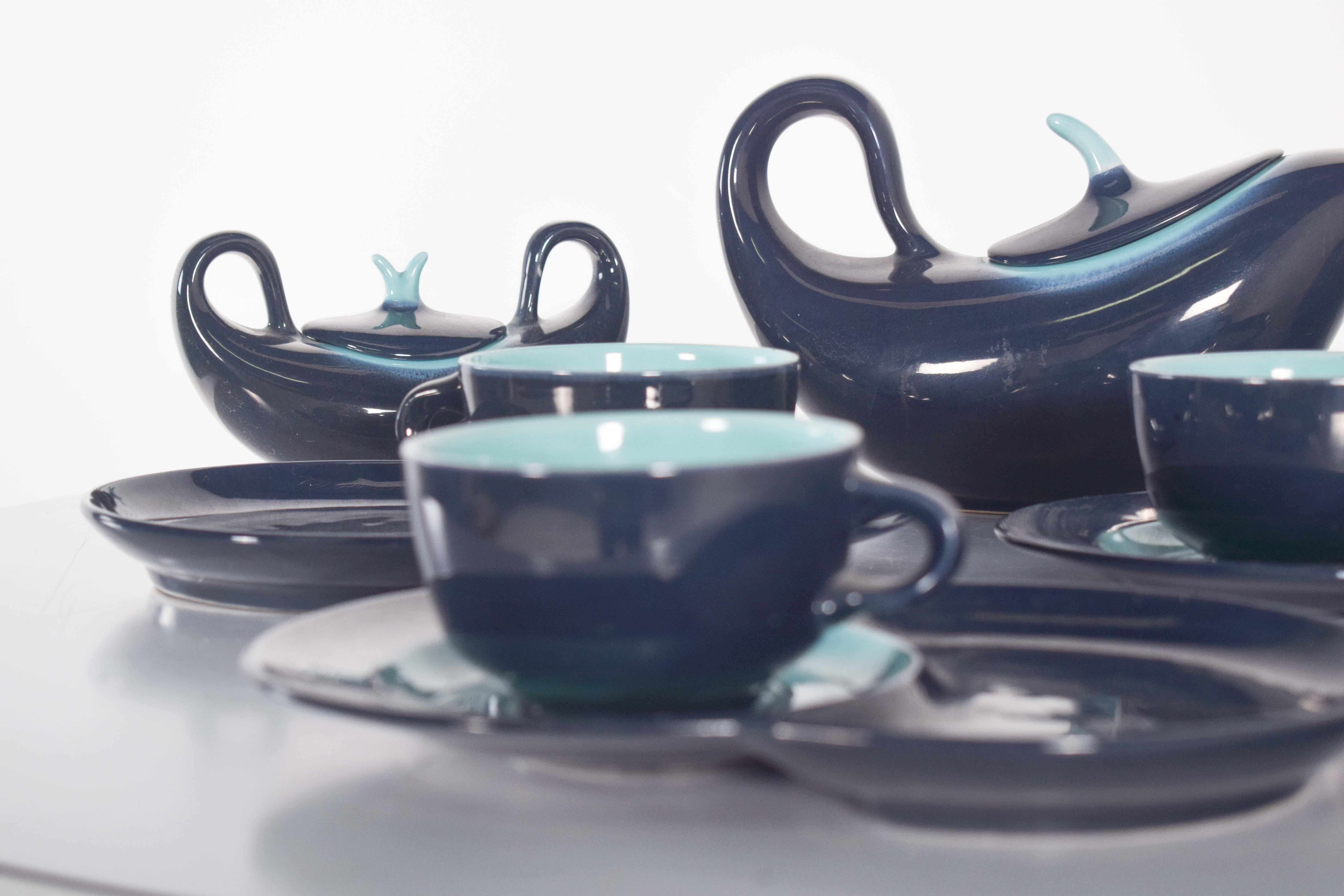 Deko-Frühstücks-Set aus Keramik (Moderne der Mitte des Jahrhunderts) im Angebot