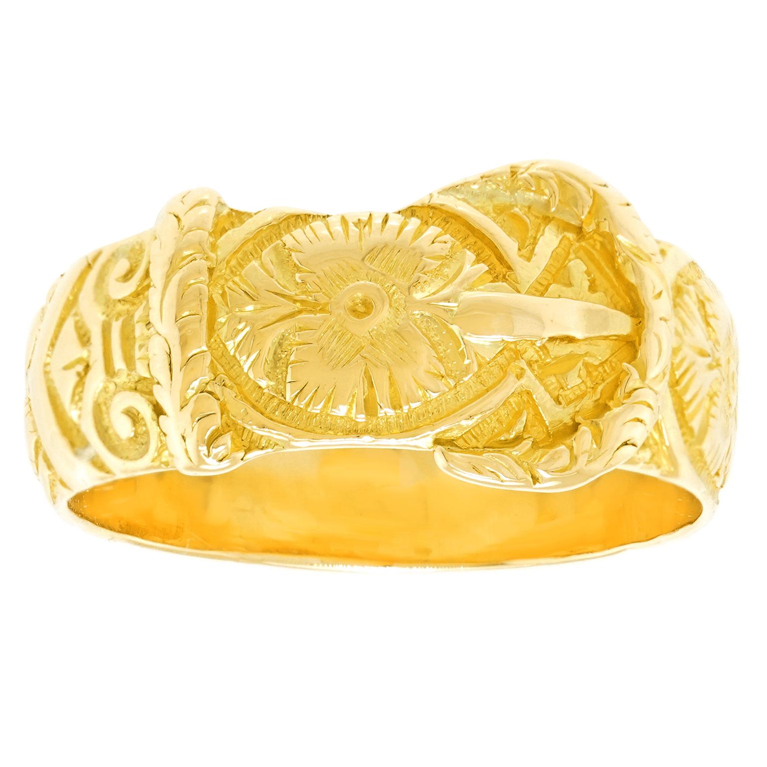 Deco Buckle Ring In Excellent Condition For Sale In Litchfield, CT