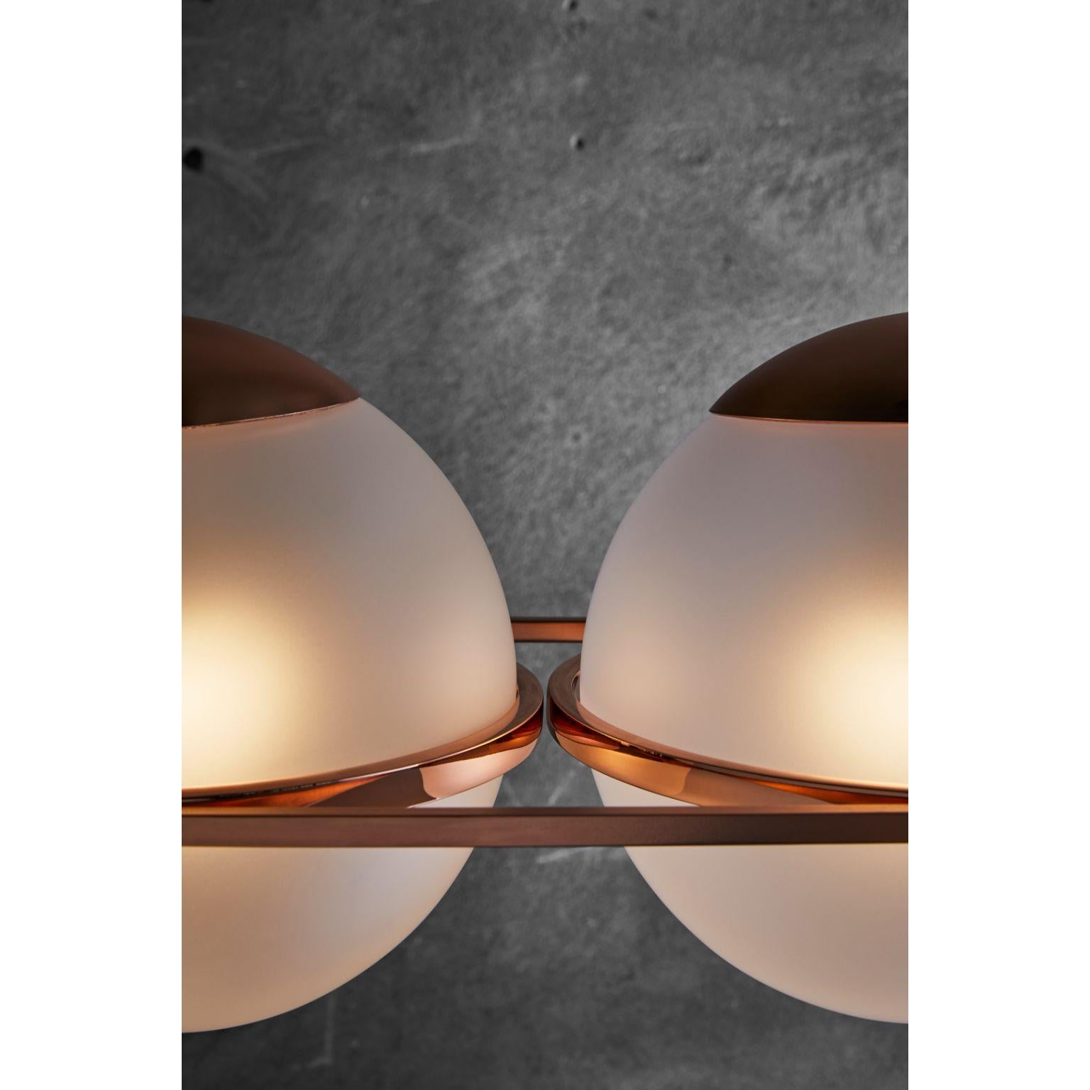 Copper Decò Ceiling Lamp by Mingardo For Sale