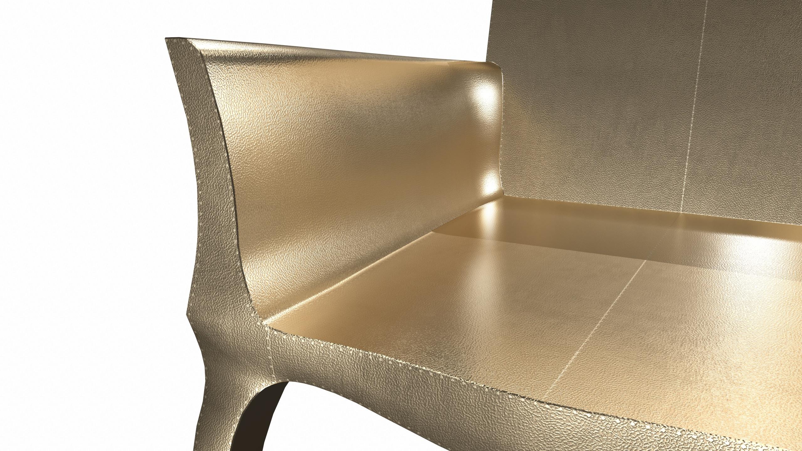Other Deco Chairs Fine Hammered in Brass by Paul Mathieu For Sale