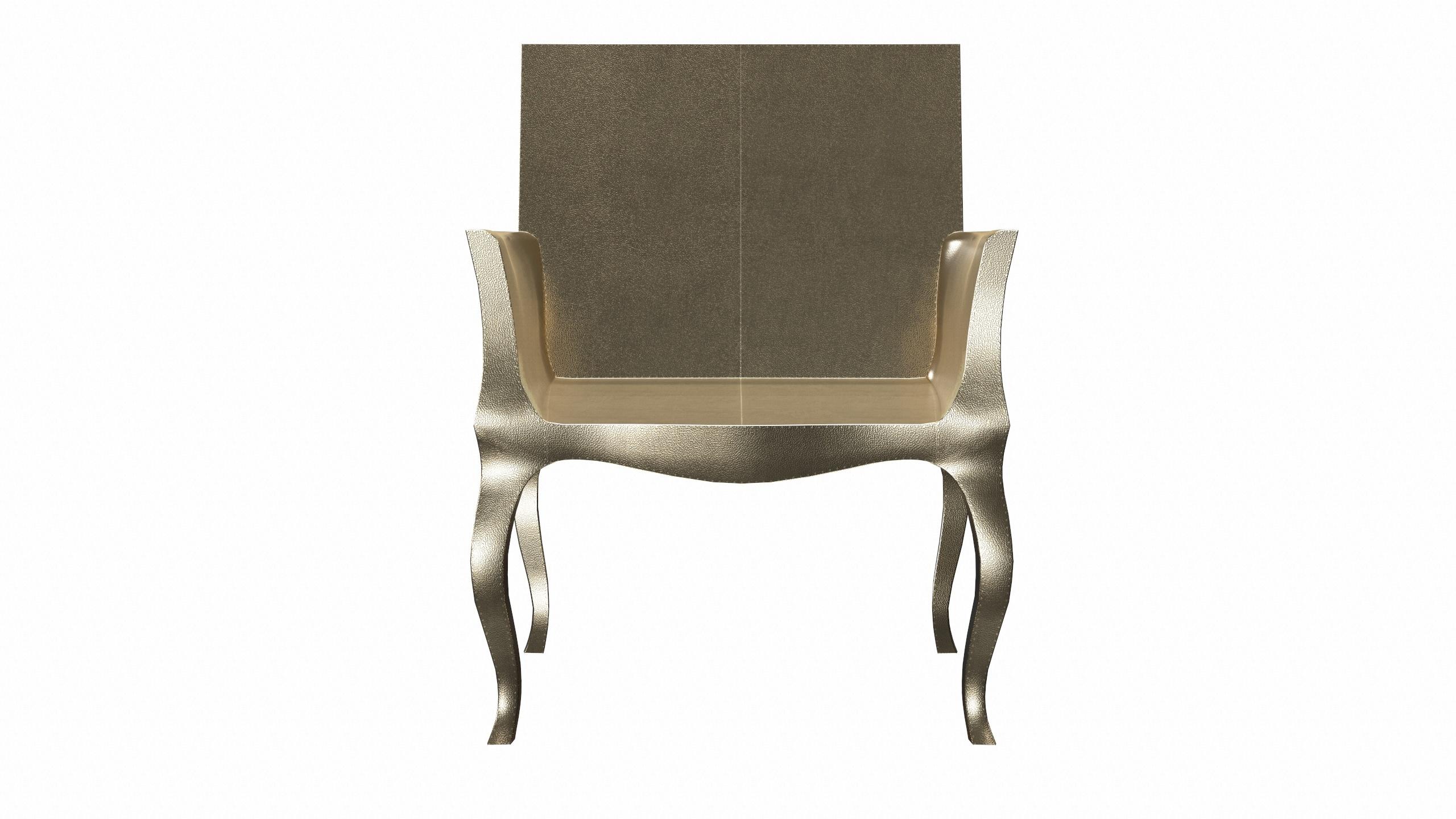 Metal Deco Chairs Fine Hammered in Brass by Paul Mathieu For Sale
