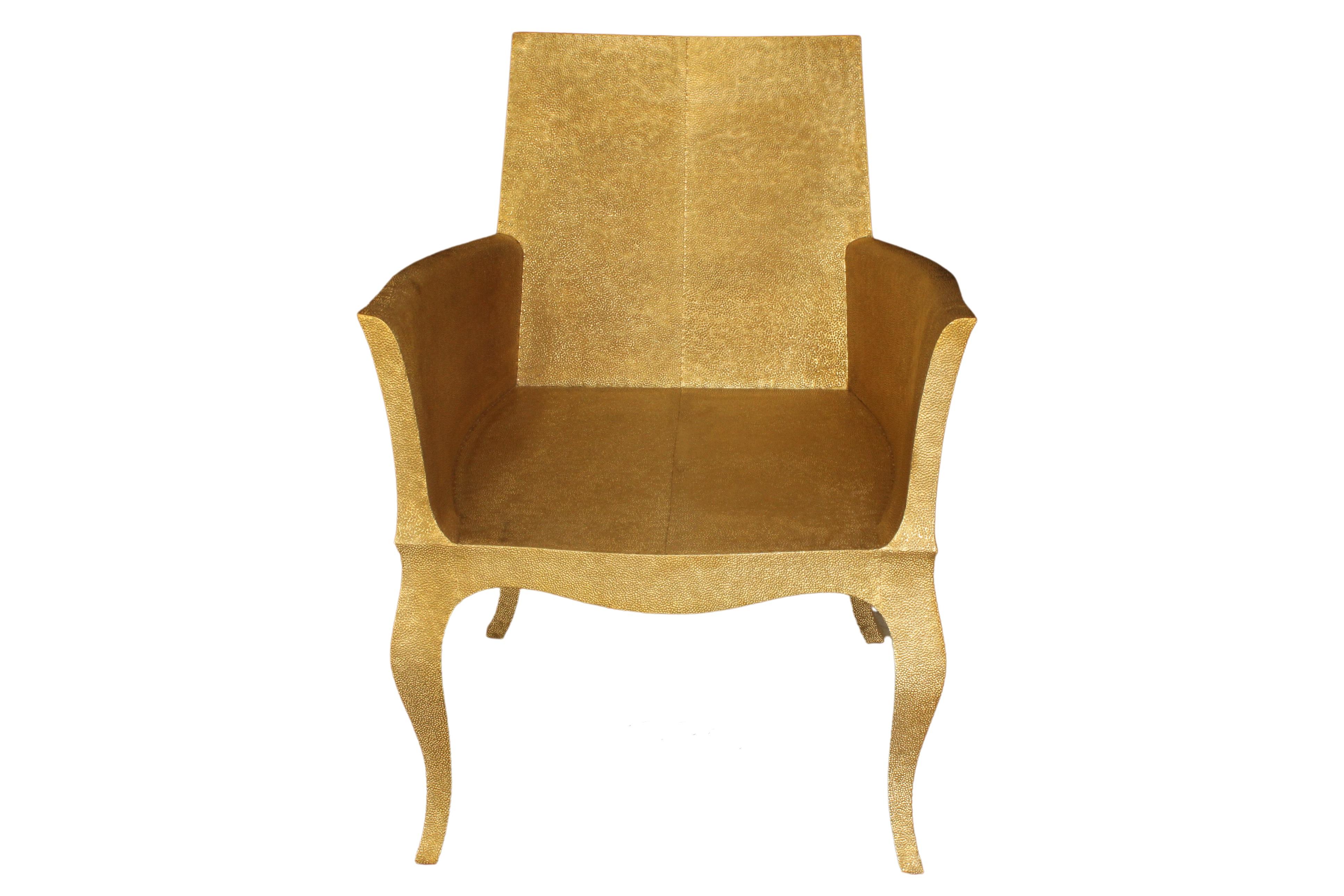Other Deco Chairs Mid Hammered in Brass by Paul Mathieu For Sale