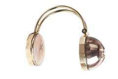 "Decò" Contemporary Wall Lamp, Rose, Silvered Crystal Bowl, Cast Melted Brass