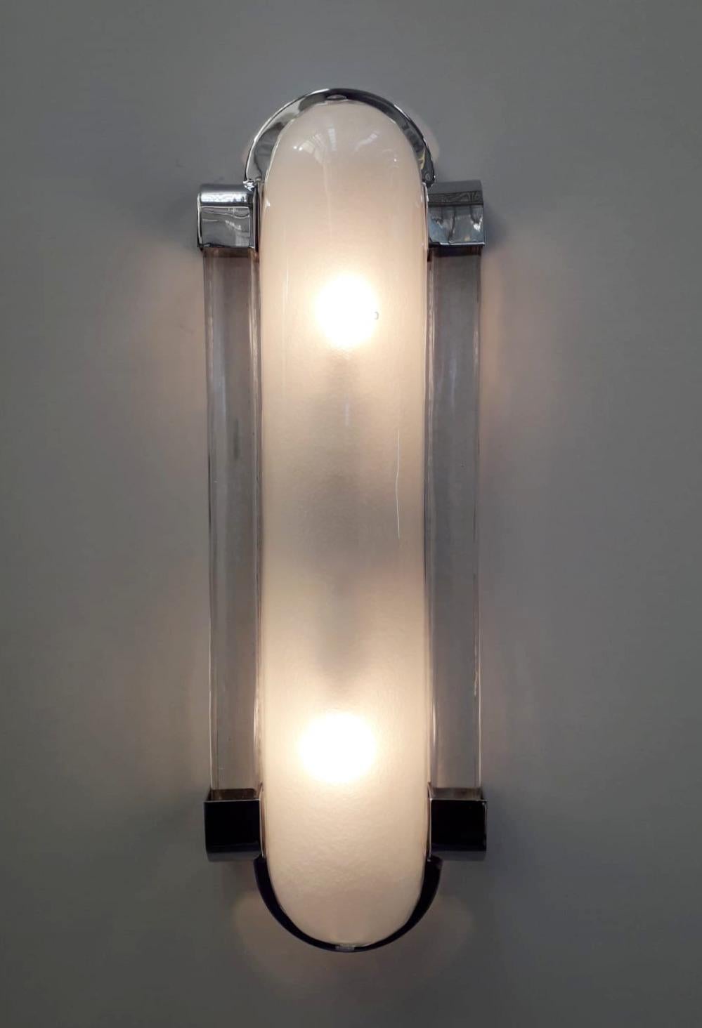 Frosted Deco Corto Sconce / Flush Mount by Fabio Ltd For Sale