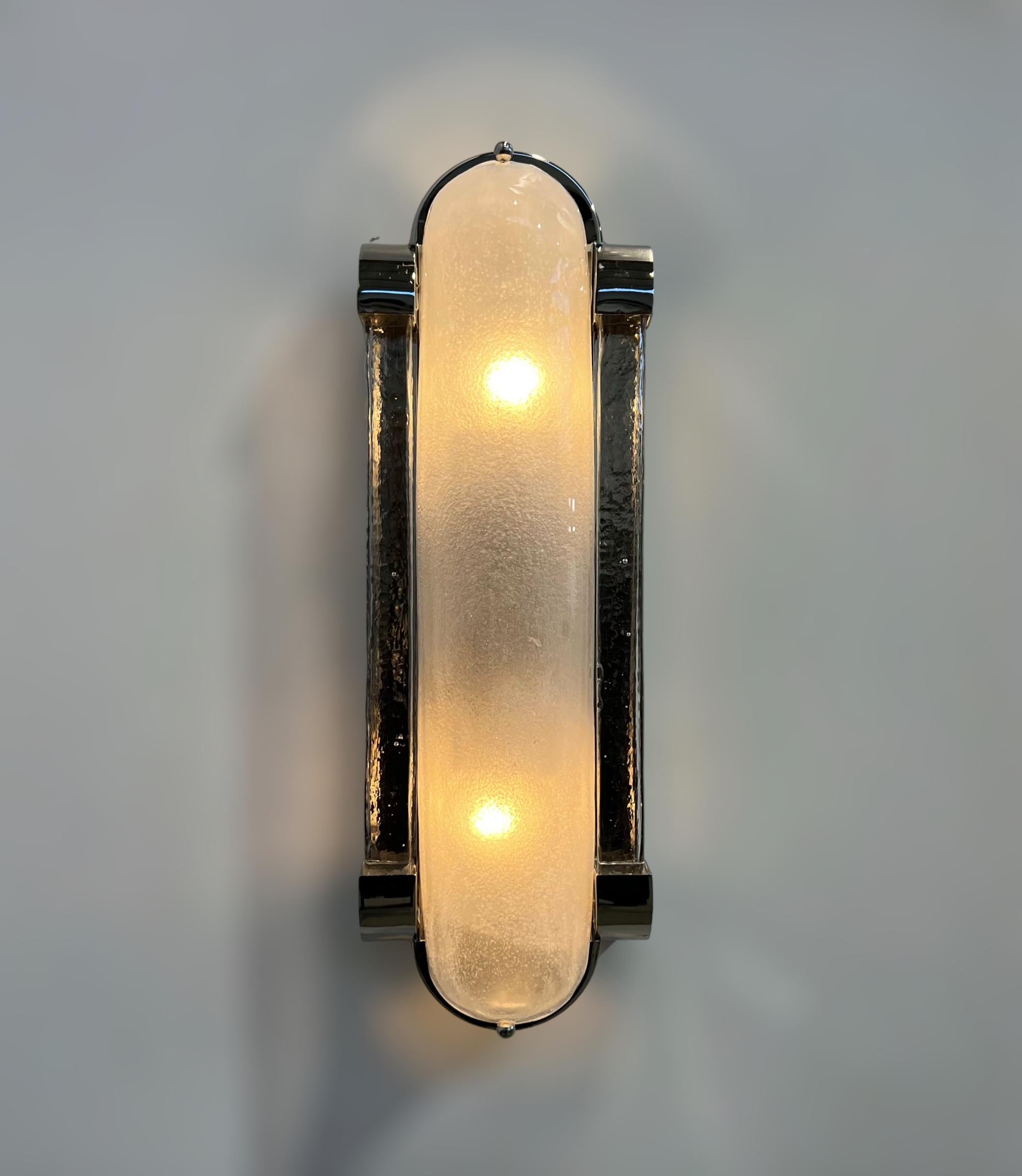 Frosted Deco Corto Sconce / Flush Mount by Fabio Ltd For Sale