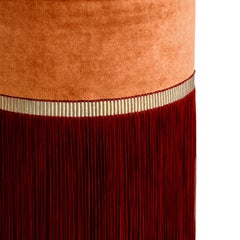 Dec Couture Geometrische Ottomane in Orange und Bordeaux