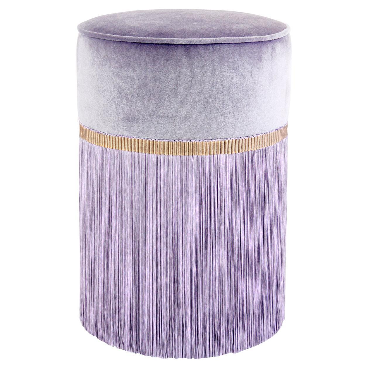 Pouf geometrico viola Decò Couture in vendita