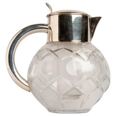 Carafe anglaise en cristal Déco avec récipient à glace